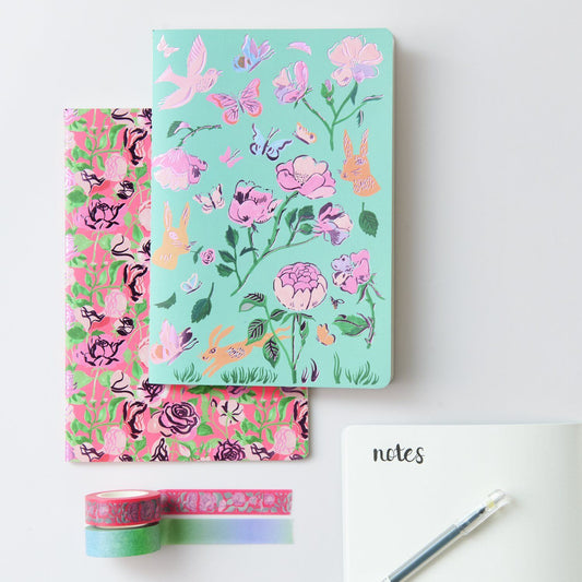 2 Stk. Notizhefte - La Vie en Rose