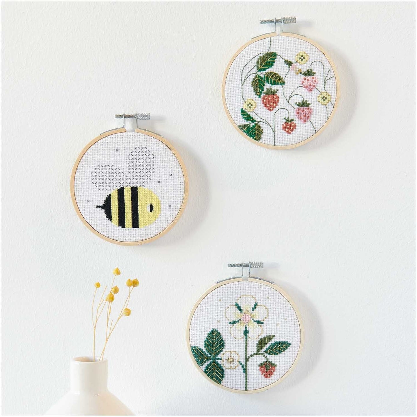 Stickset Erdbeeren