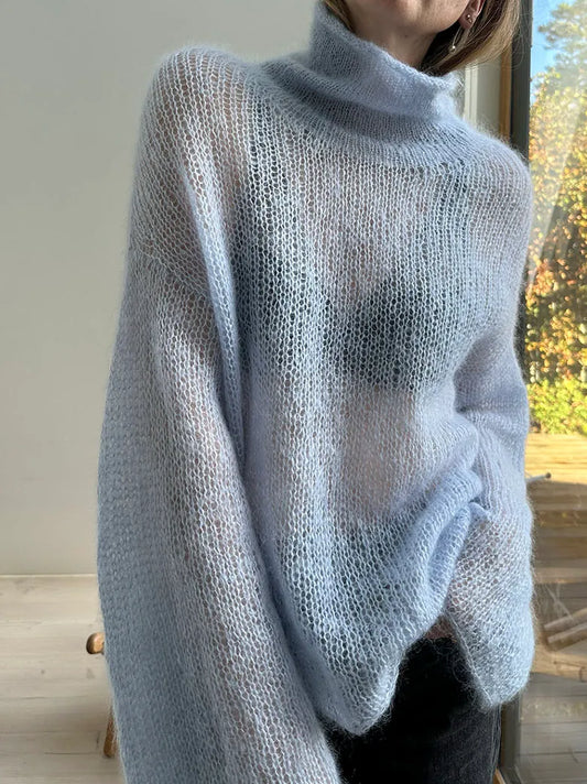 LIGHT LOOP HIGH-NECK - Strickset